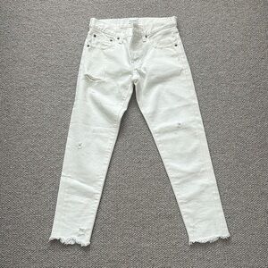 Moussy White Skinny Distressed Jeans size 24 NWOT